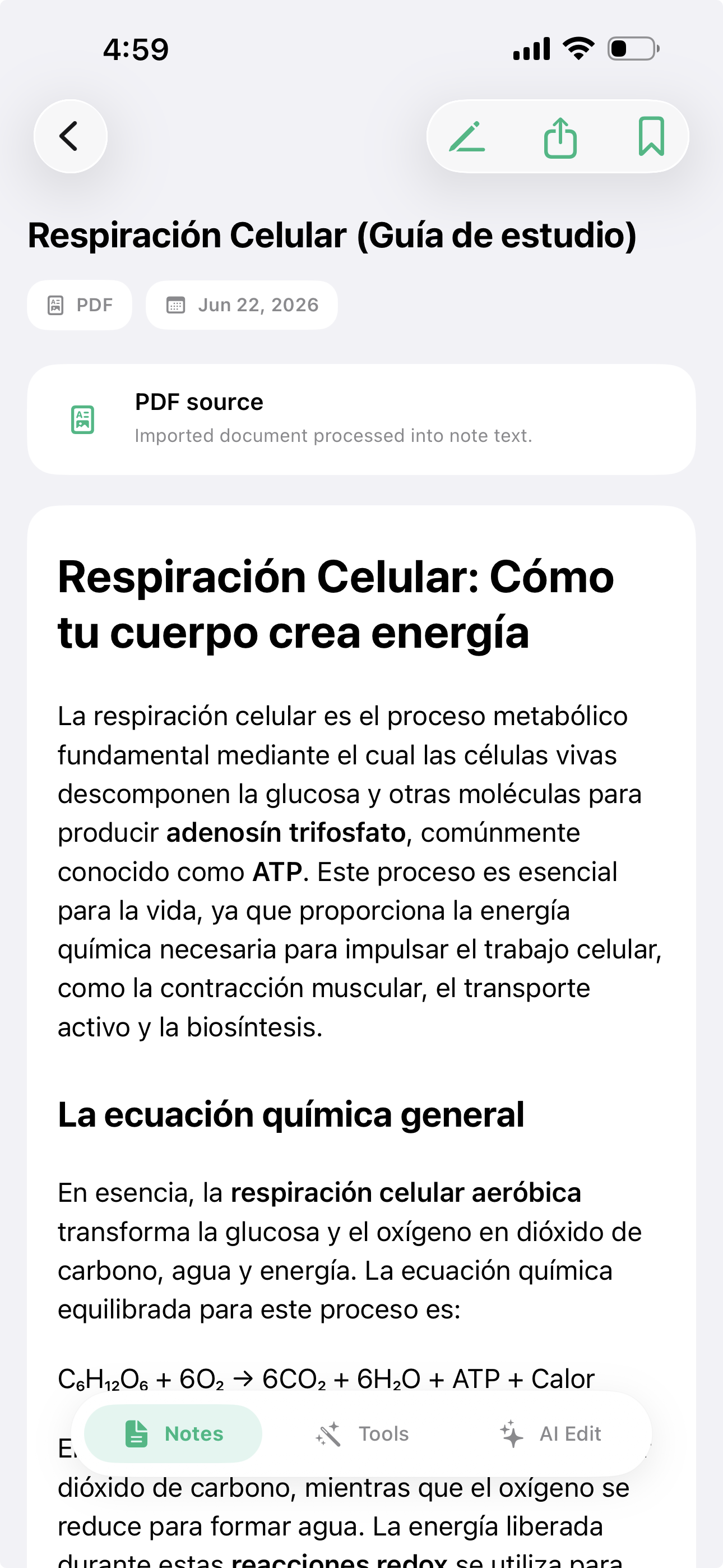 Guía de estudio en Syntable móvil